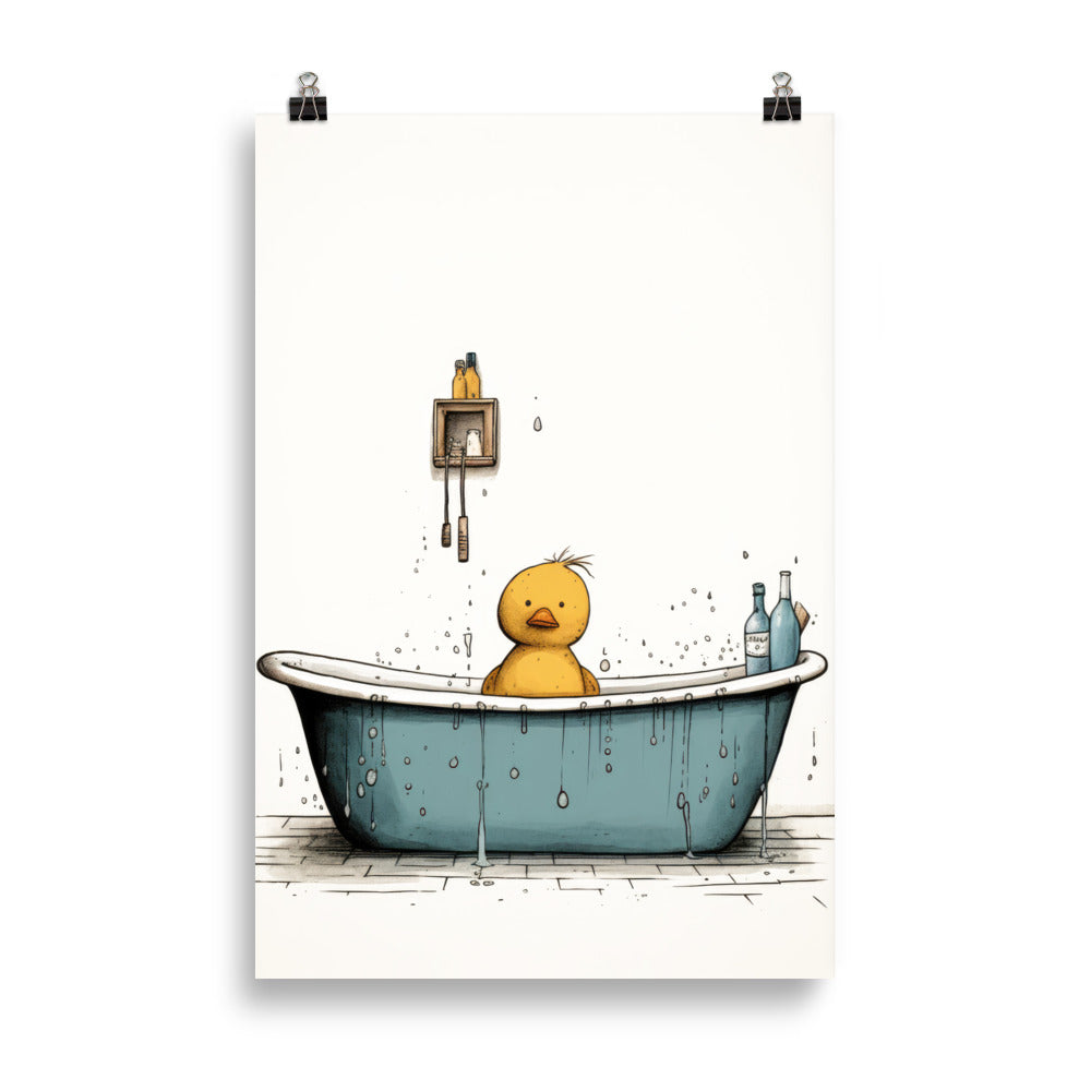 Rubber duck in tub