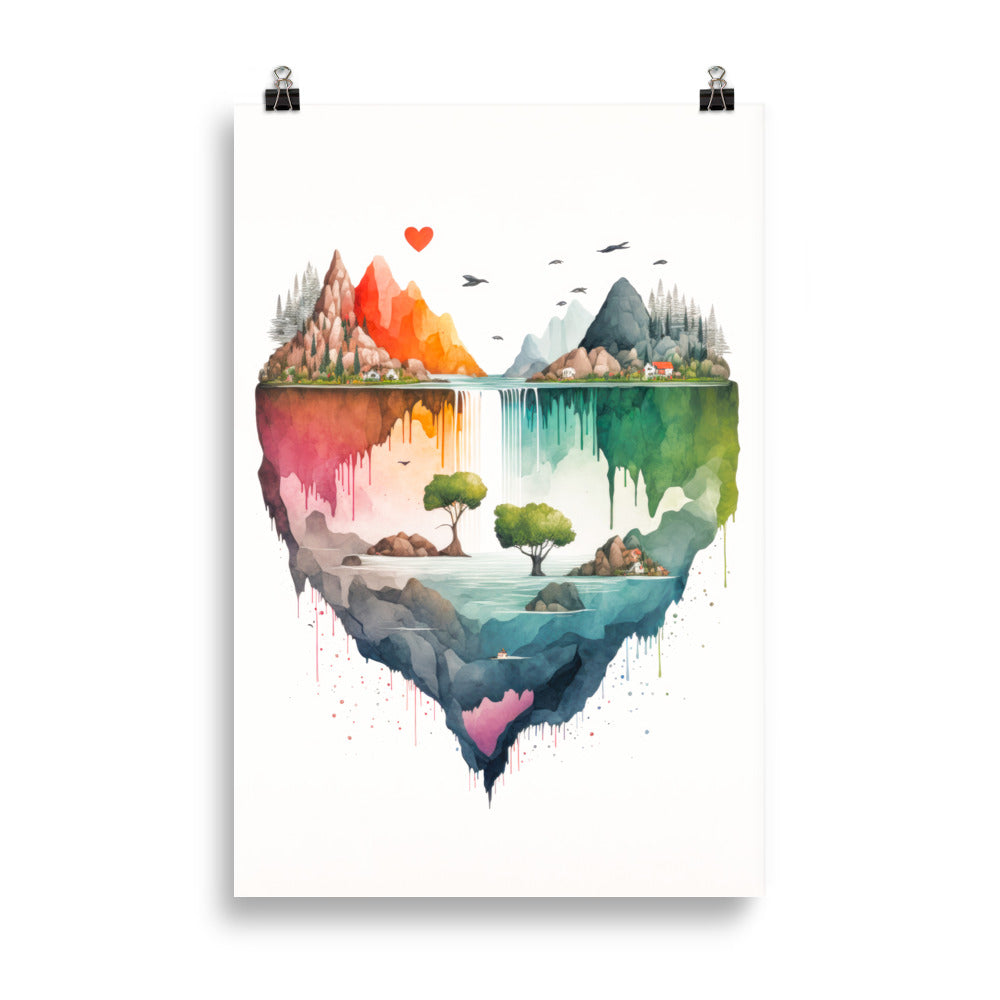 Terre du cœur arc-en-ciel