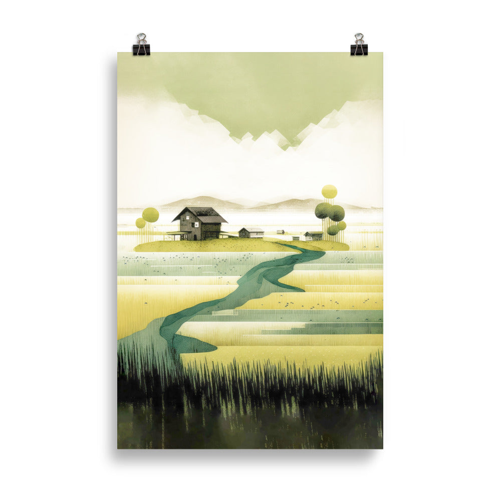 champ de riz vert
