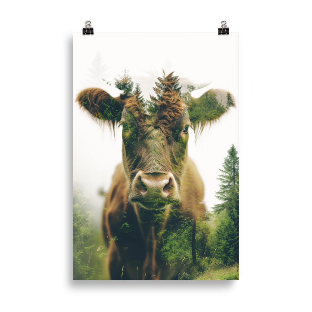 Double exposure cow