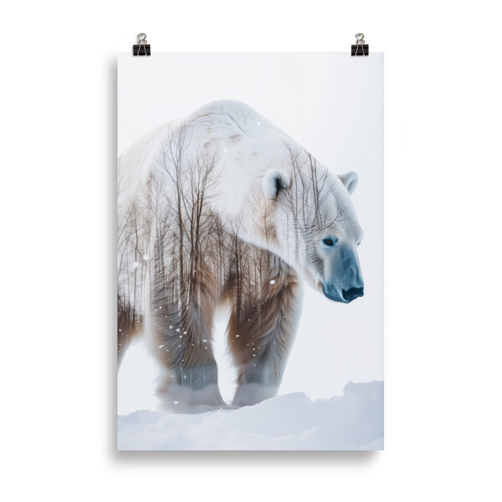 Double exposure polar bear