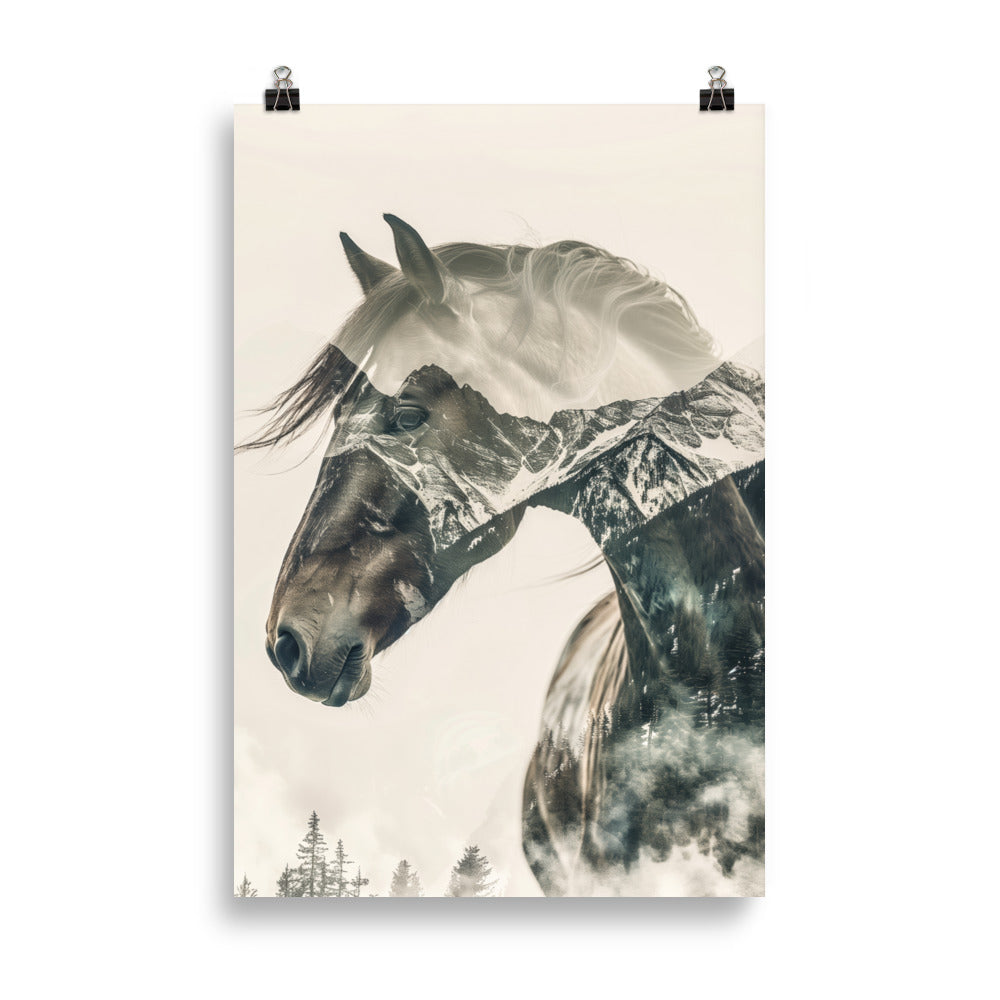 Double exposure horse