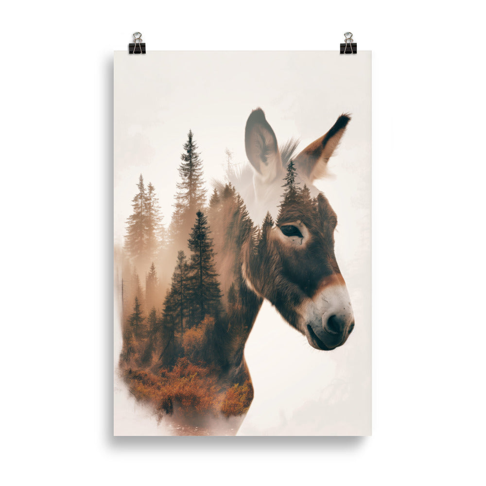 Double exposure donkey