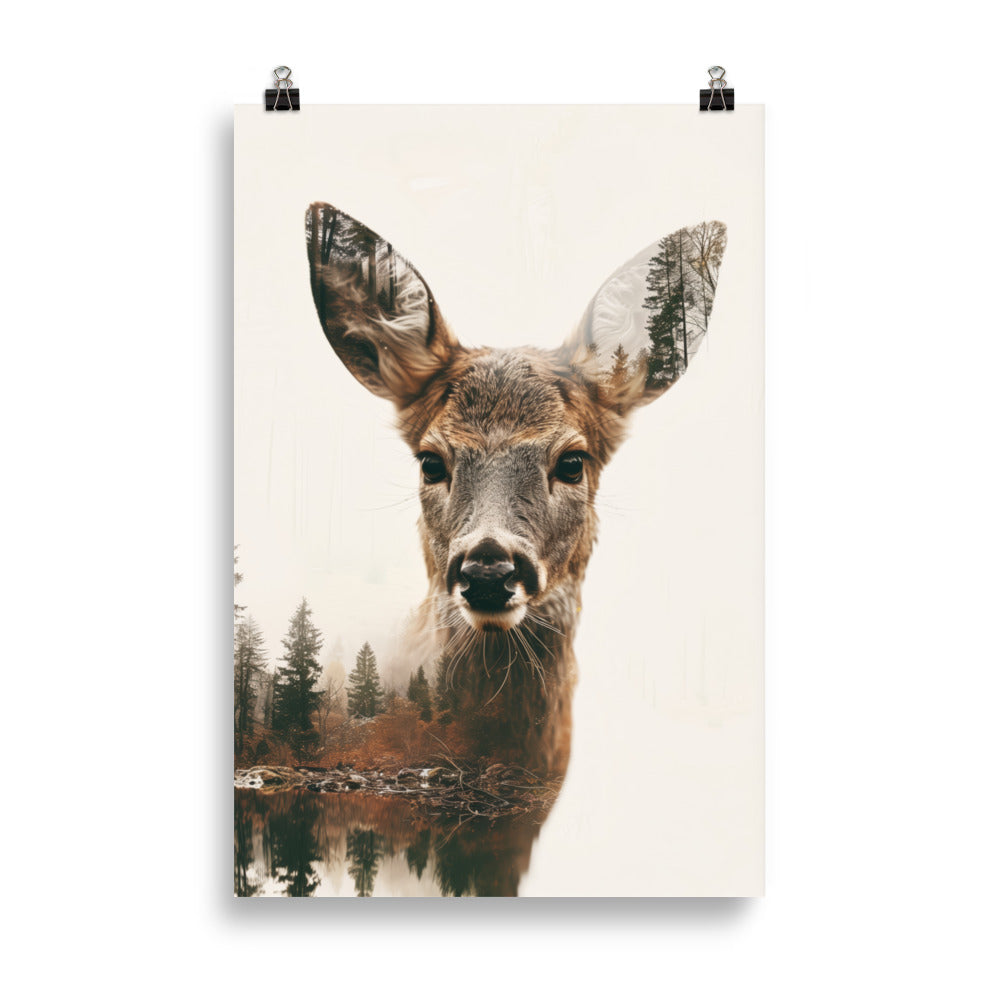 Double exposure deer