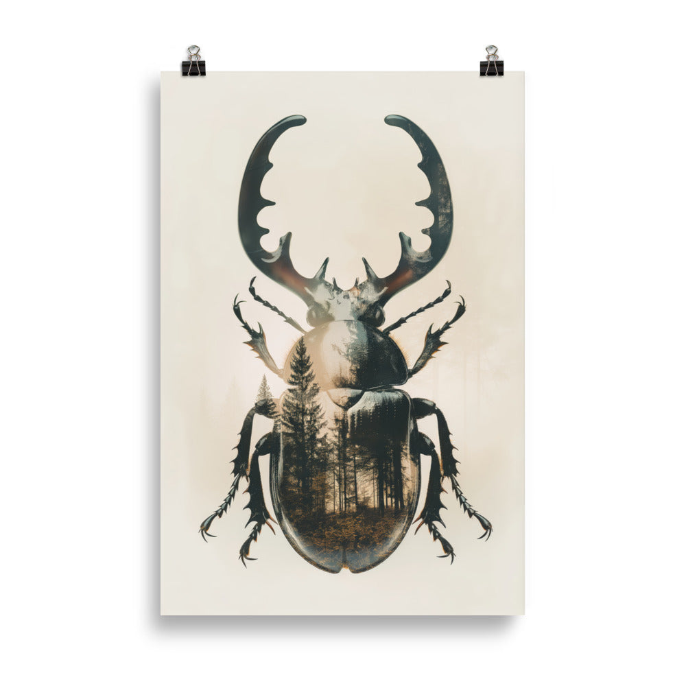Double exposure stag beetle