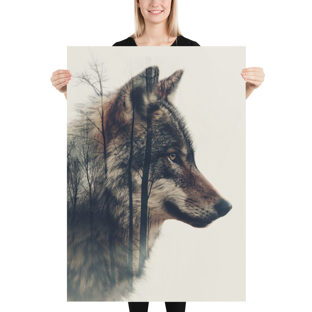 Double exposure wolf 2