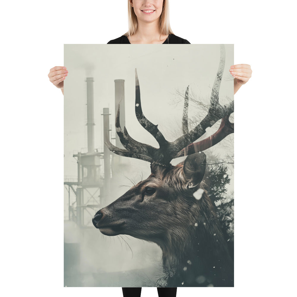 Double exposure deer