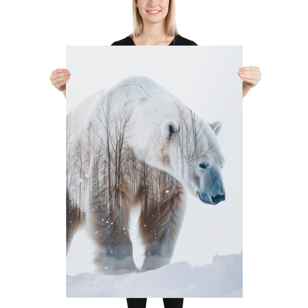 Double exposure polar bear