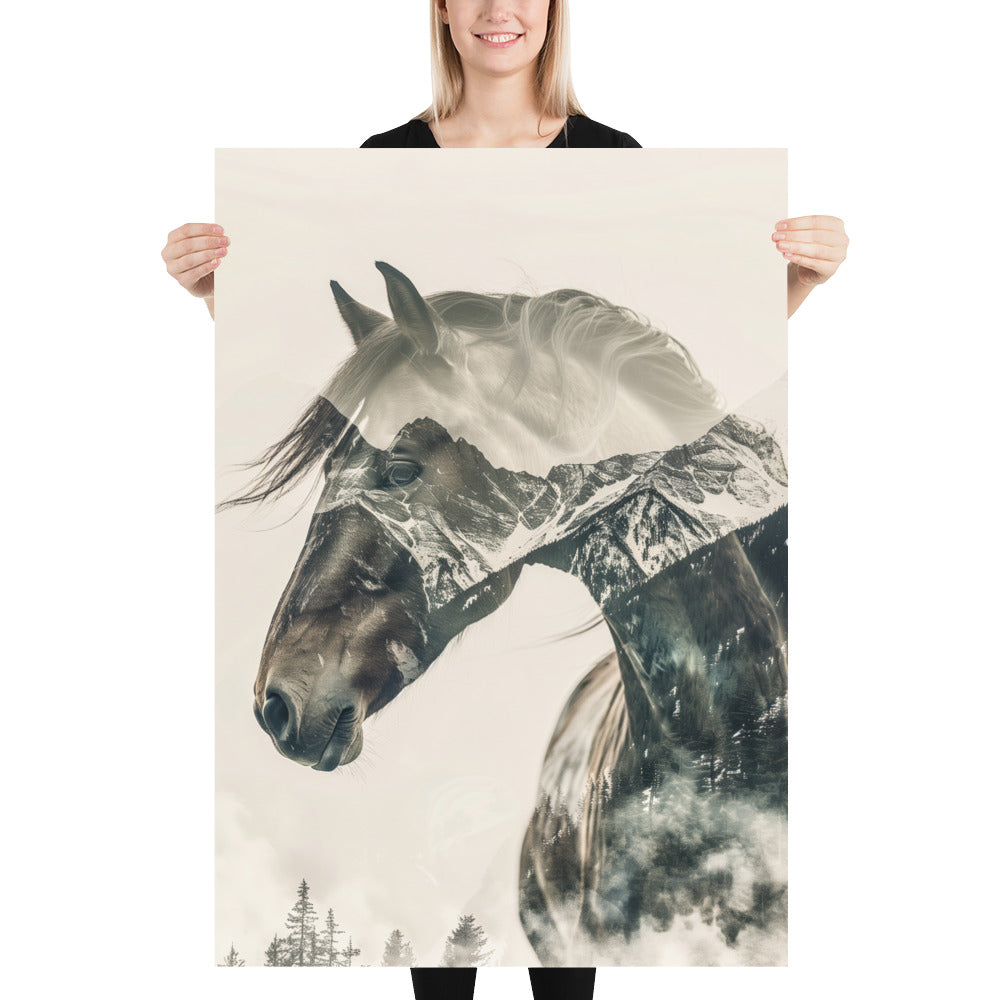 Double exposure horse