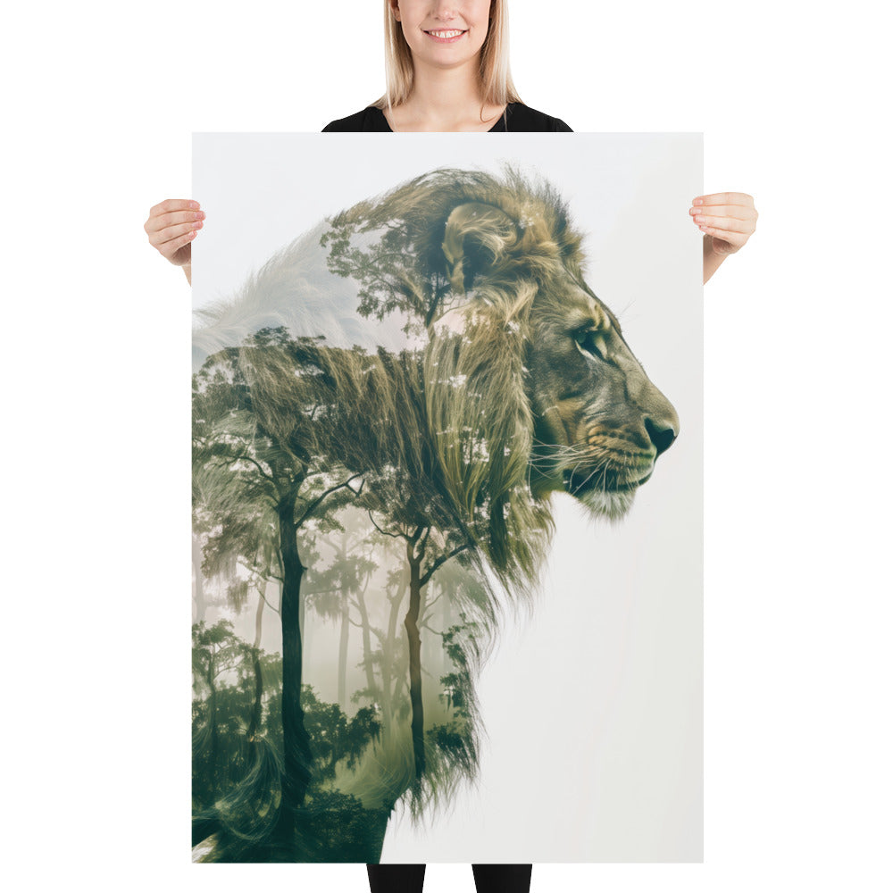 Double exposure lion
