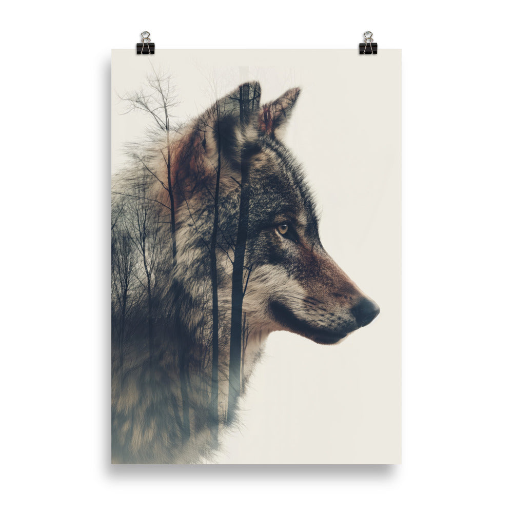 Double exposure wolf 2