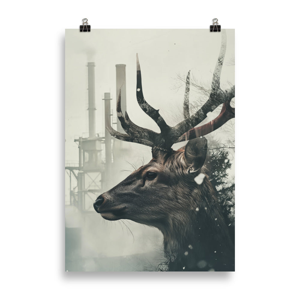 Double exposure deer