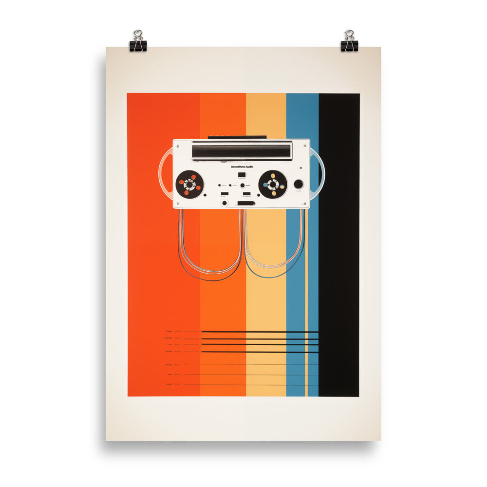 NeonWave retro cassette player