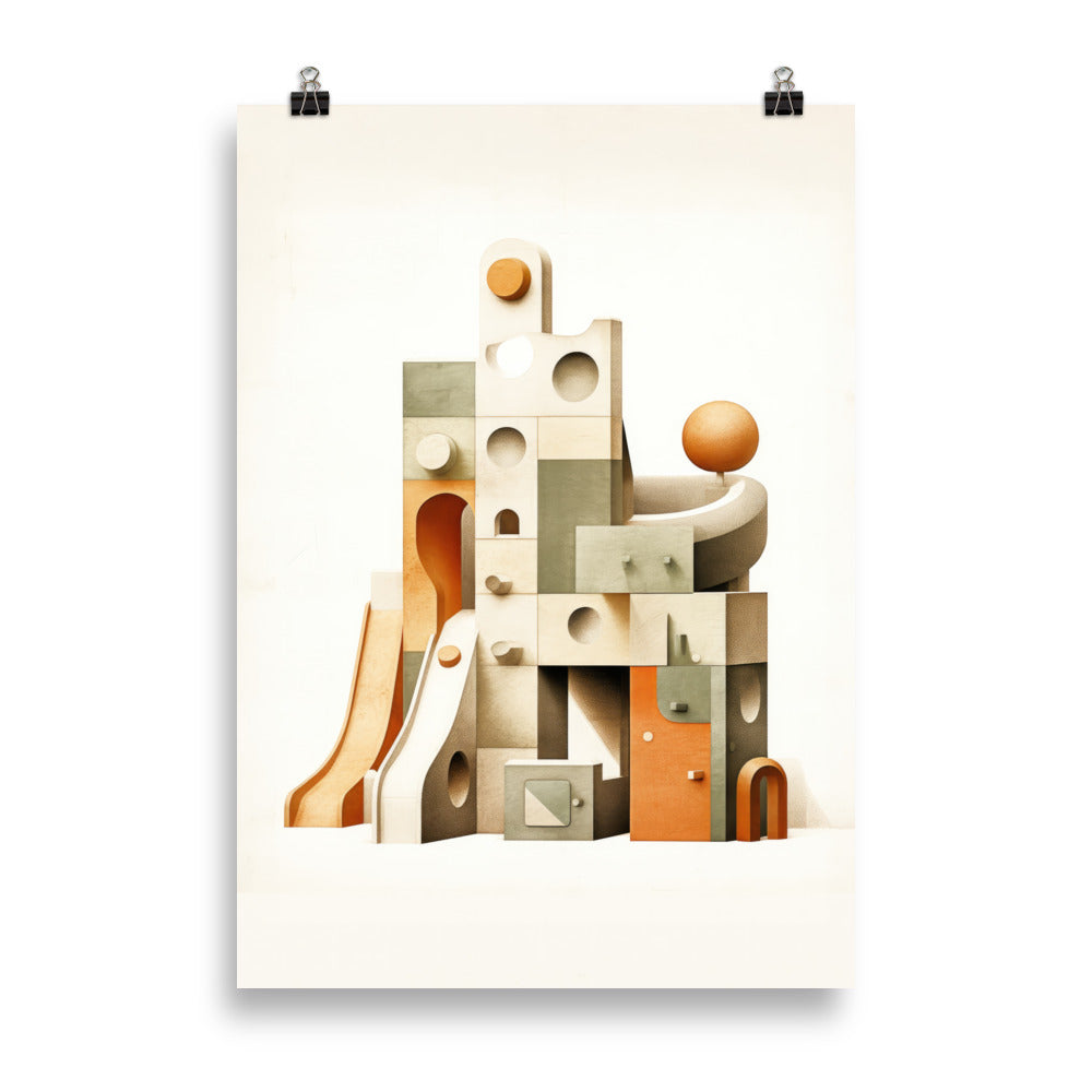 Aire de jeux d'aventure faite de blocs de construction