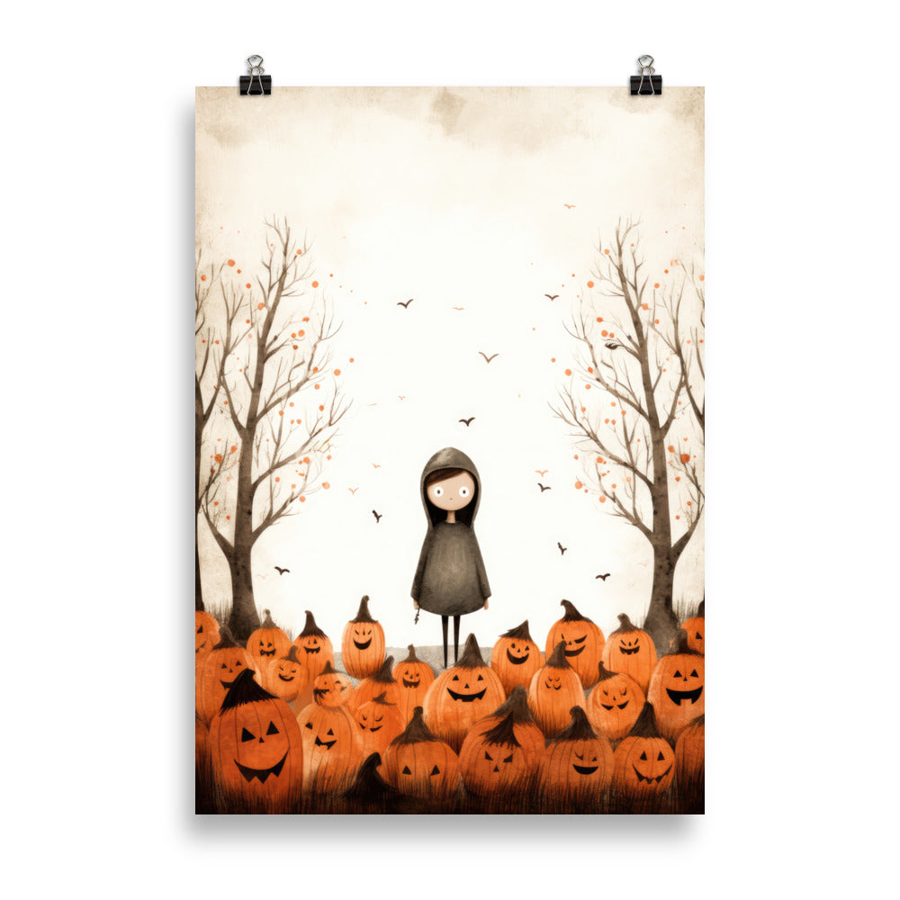 Dans le champ de citrouilles
