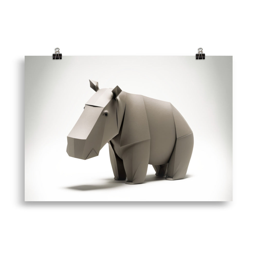 Bébé hippopotame en origami