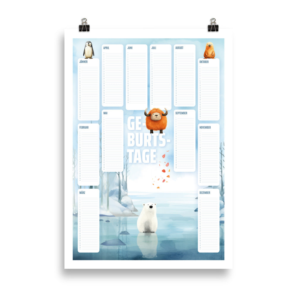 Planificateur d'anniversaire - Arctique