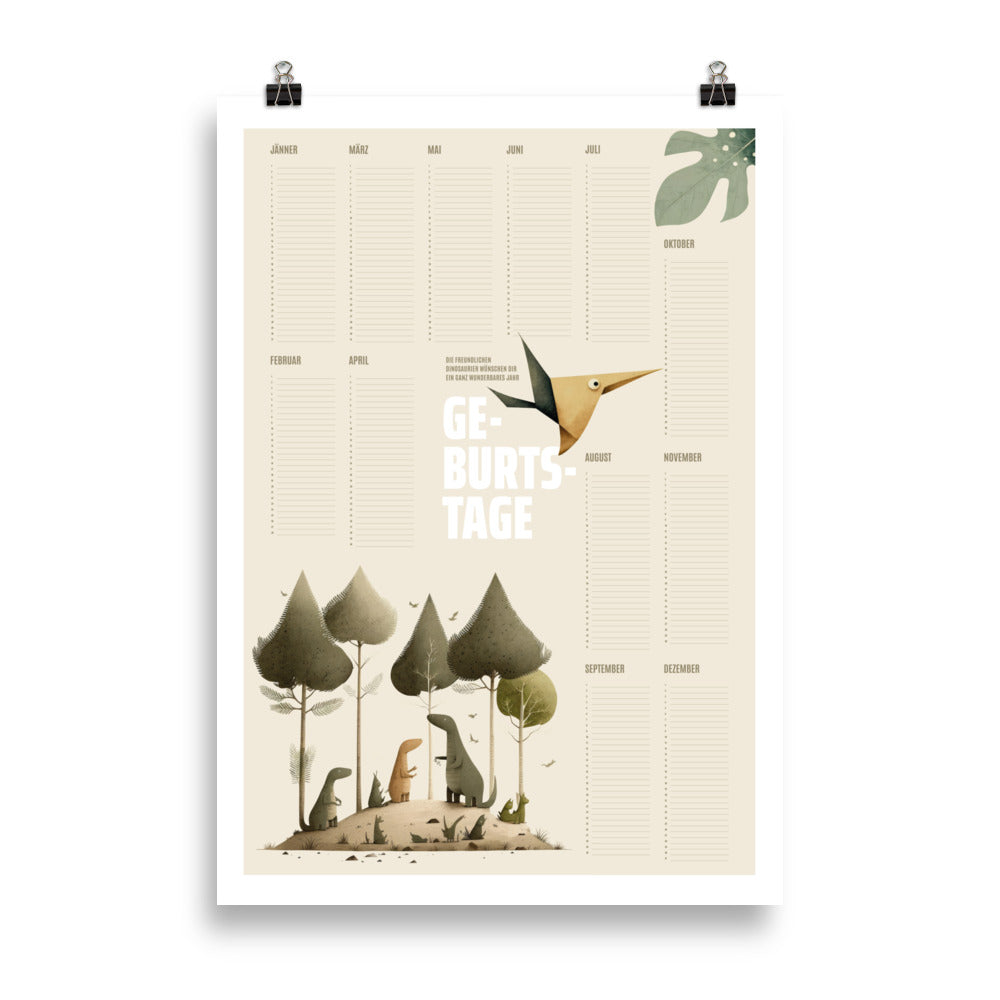 Planificateur d'anniversaire - Dinosaures amicaux