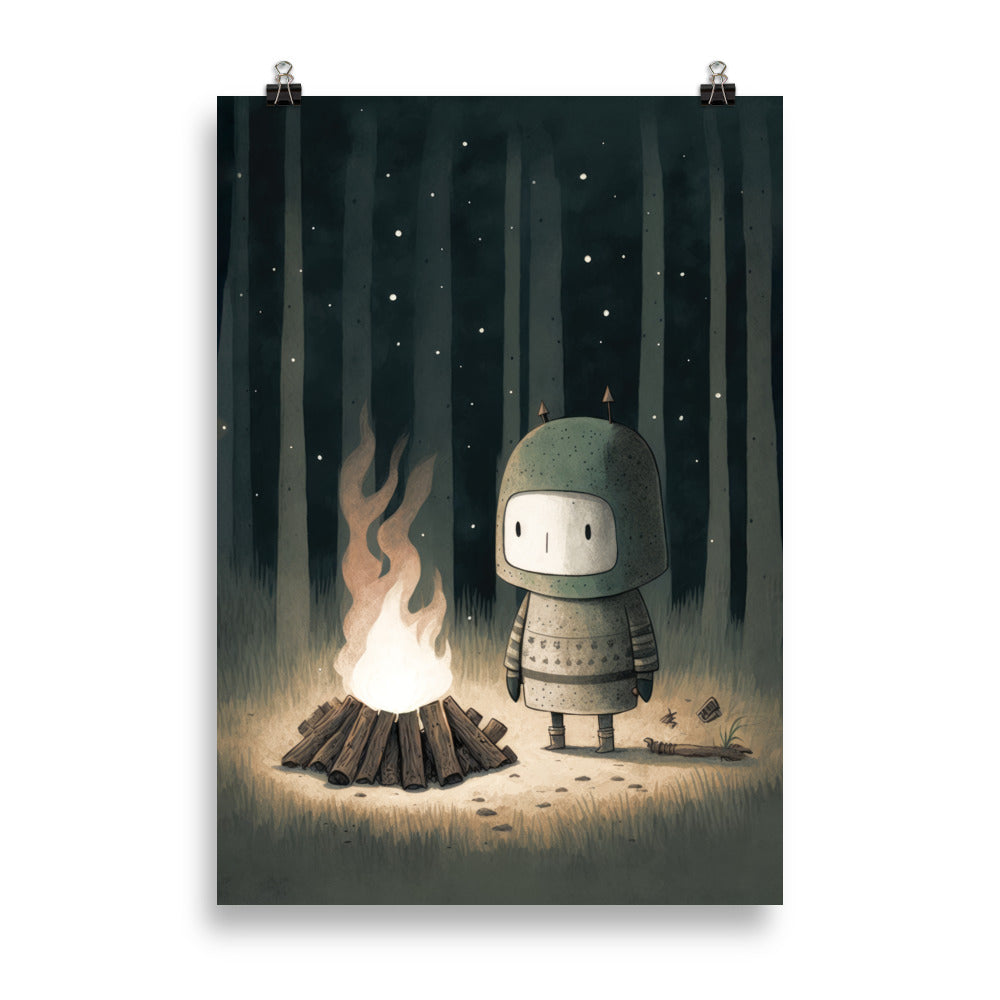 Knight with campfire