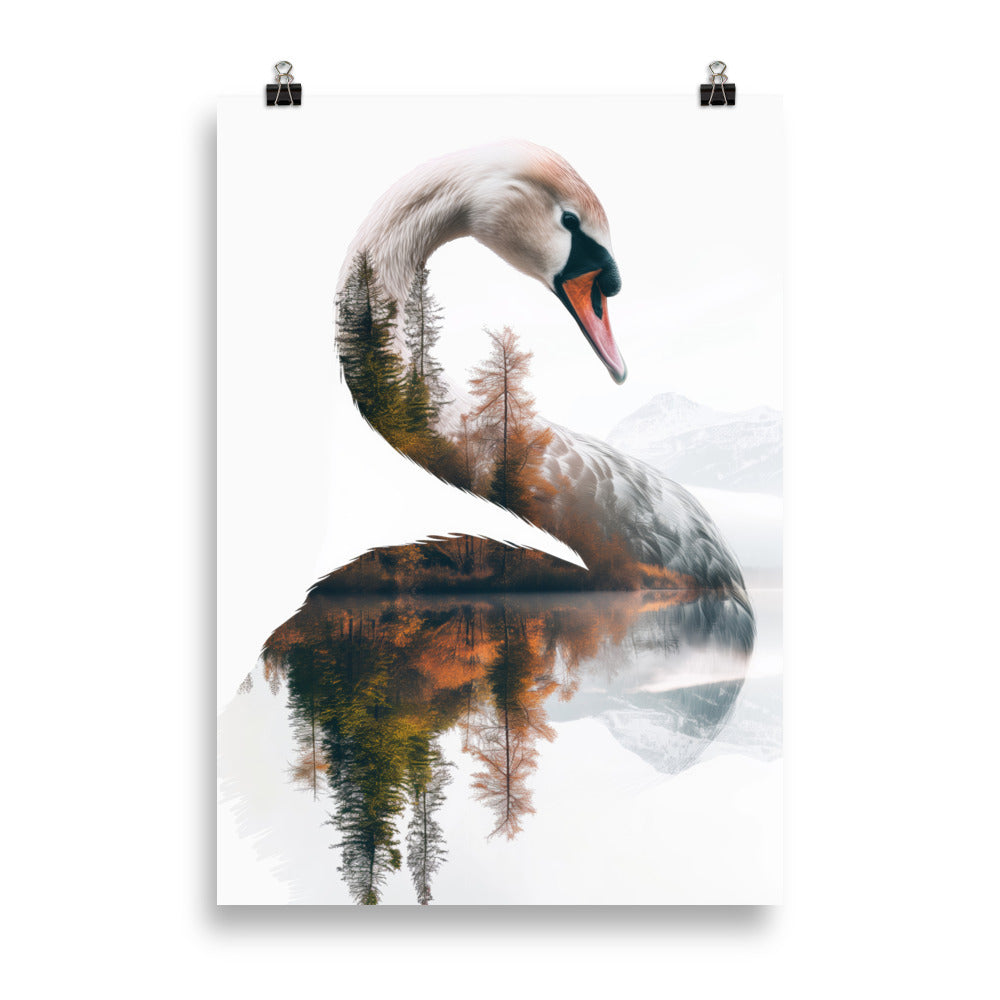 Double exposure swan