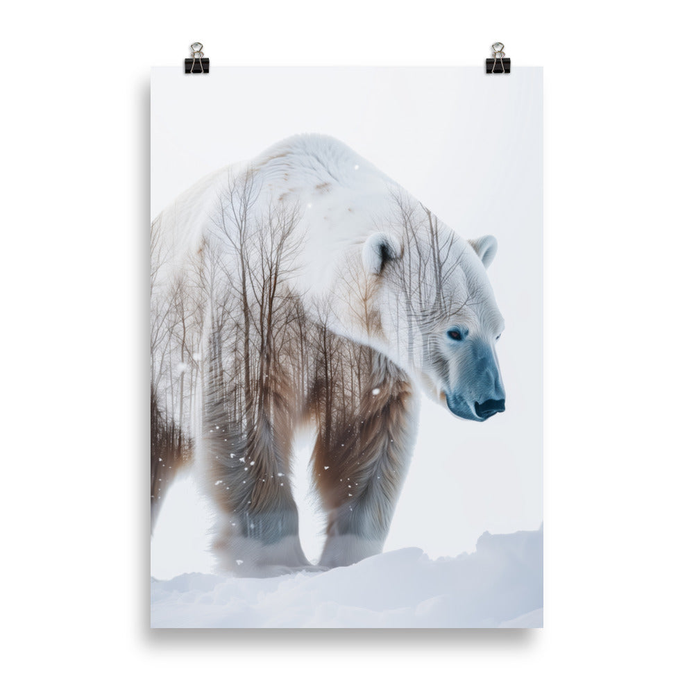 Double exposure polar bear
