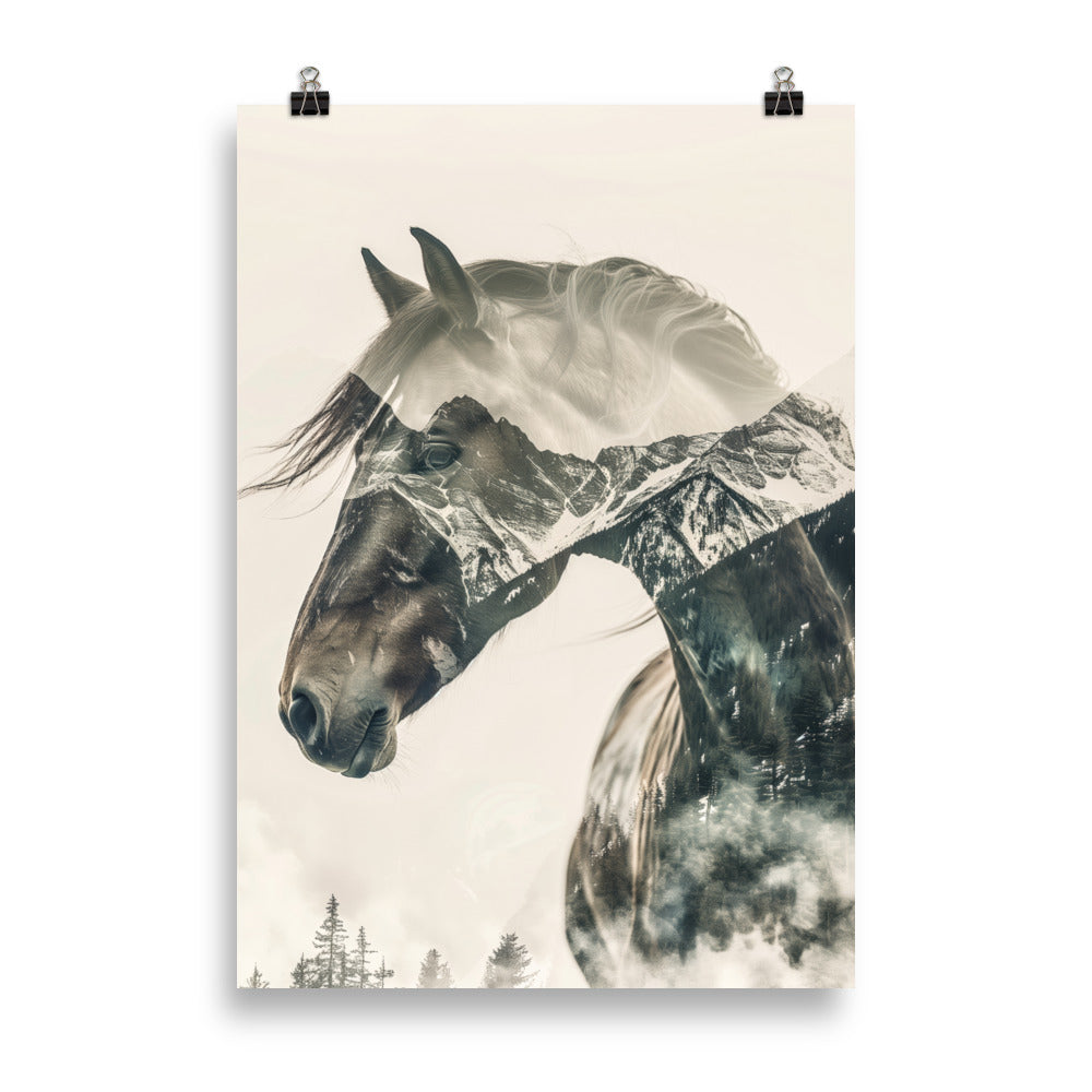 Double exposure horse
