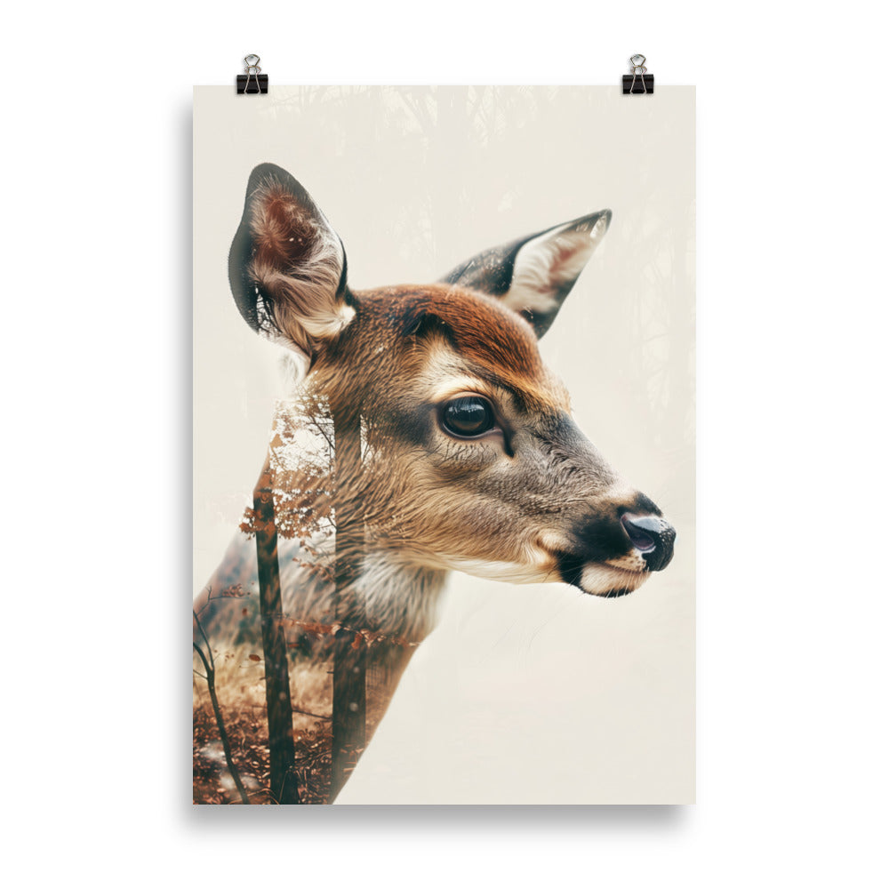 Double exposure of fawn