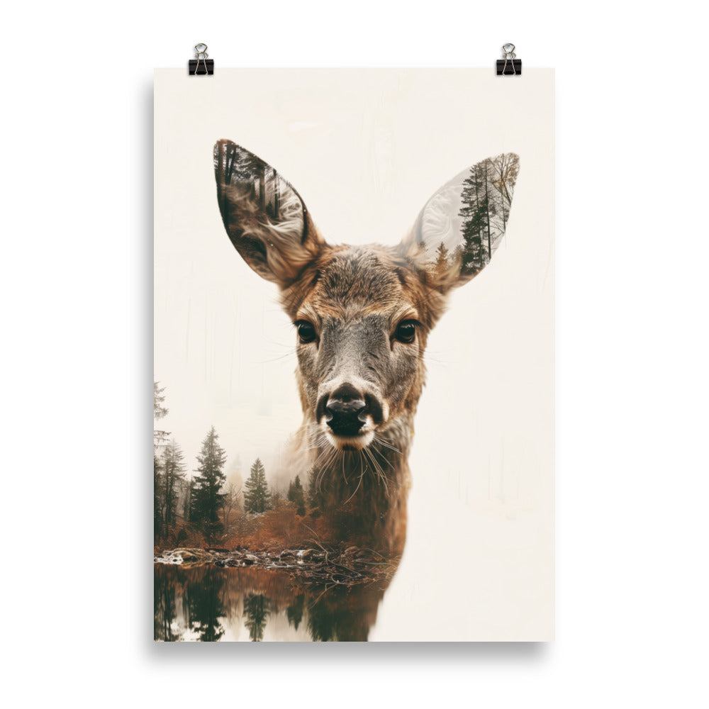 Double exposure deer
