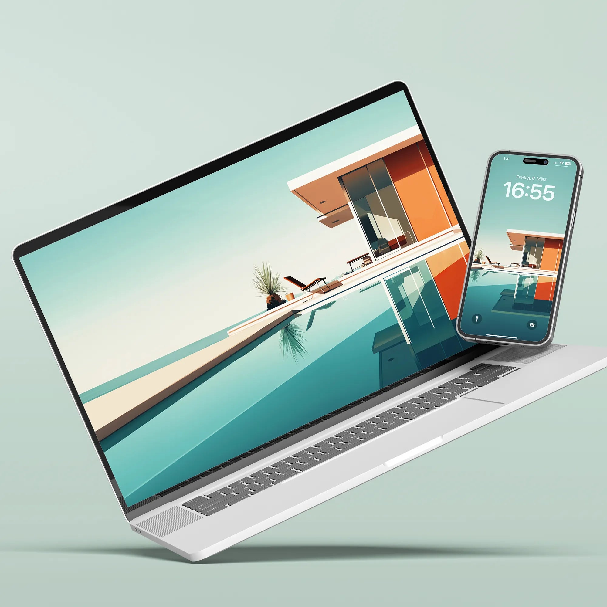 Mid-Century-Modern-Architektur Hintergrundbilder