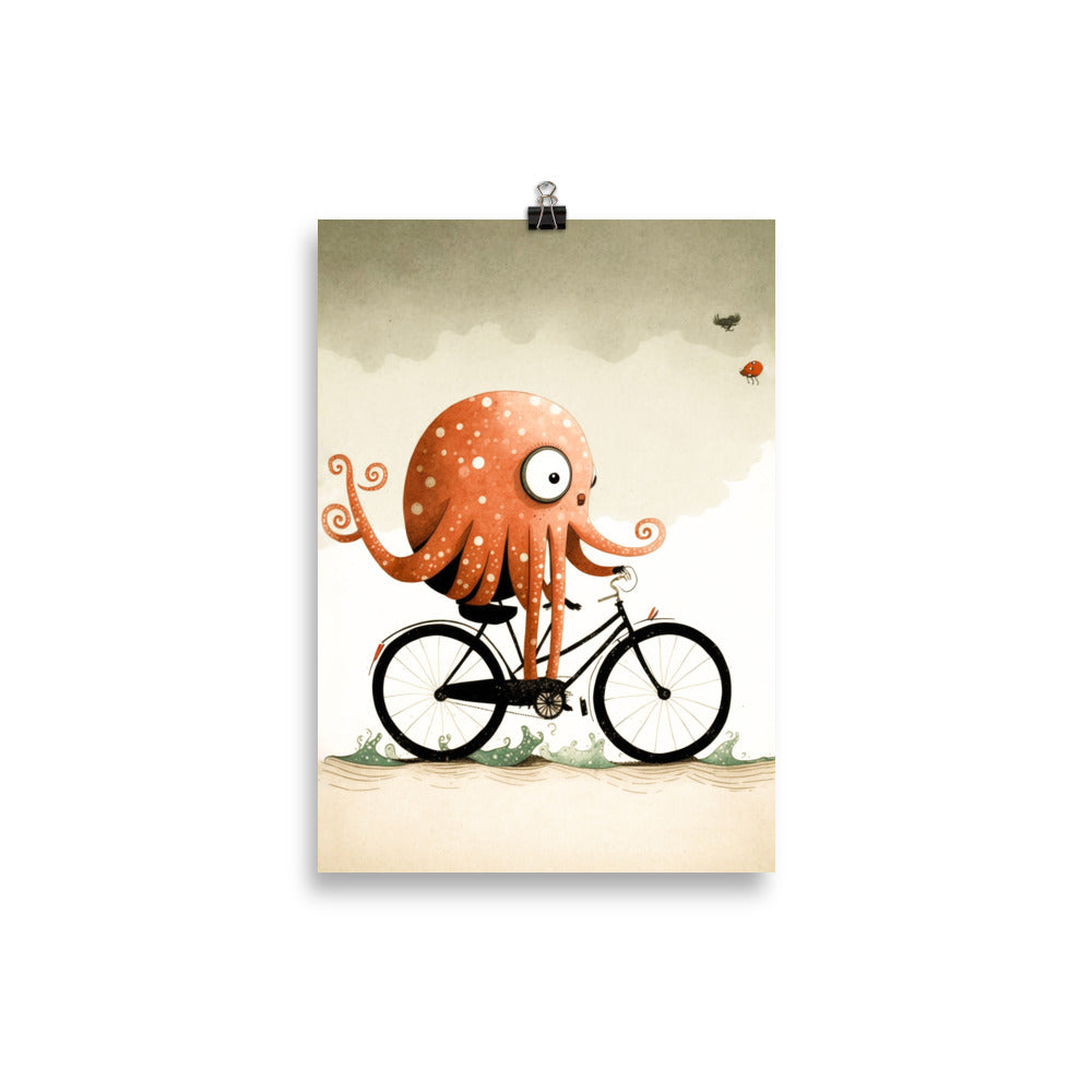 Tintenfisch am Fahrrad