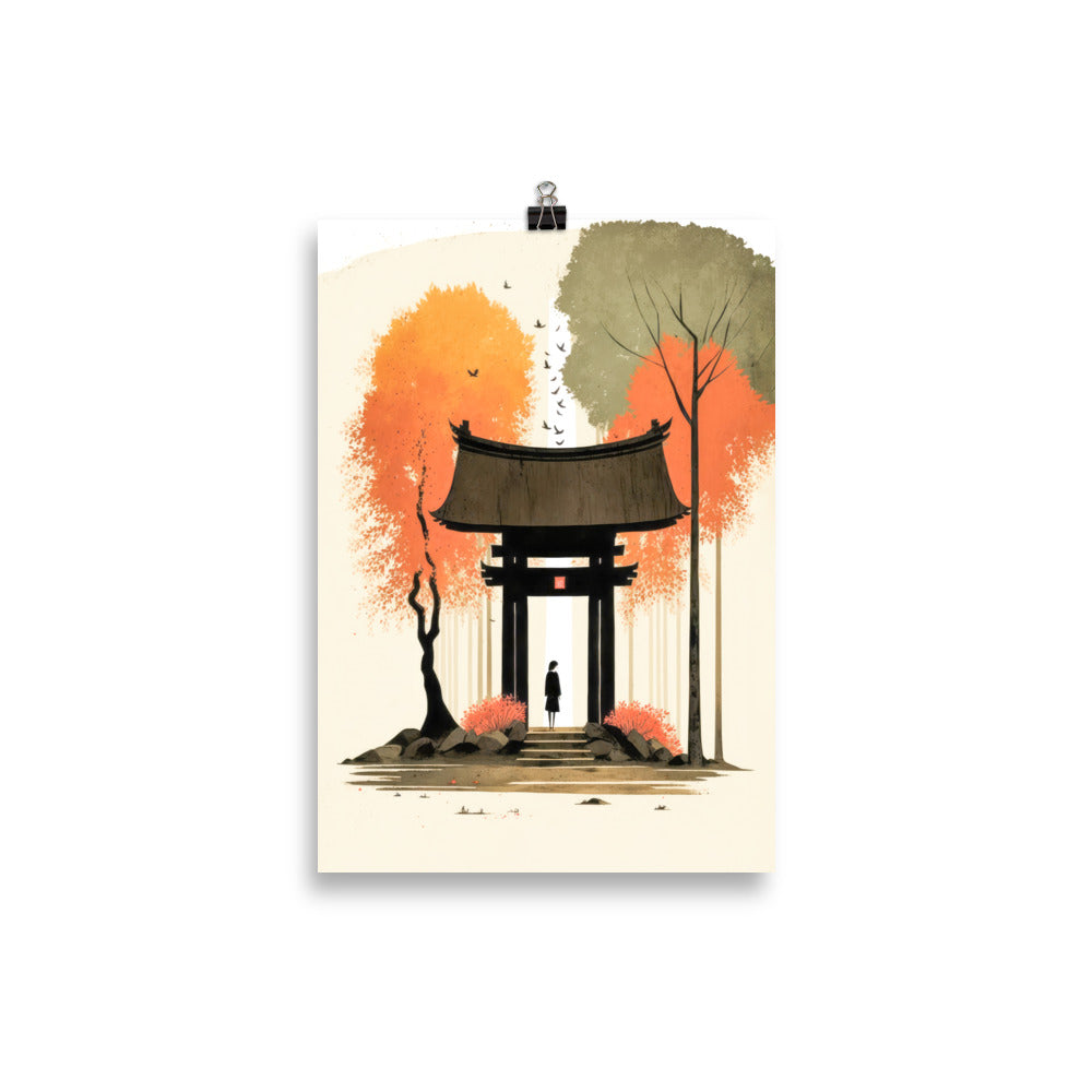 Shrine in the autumn forest