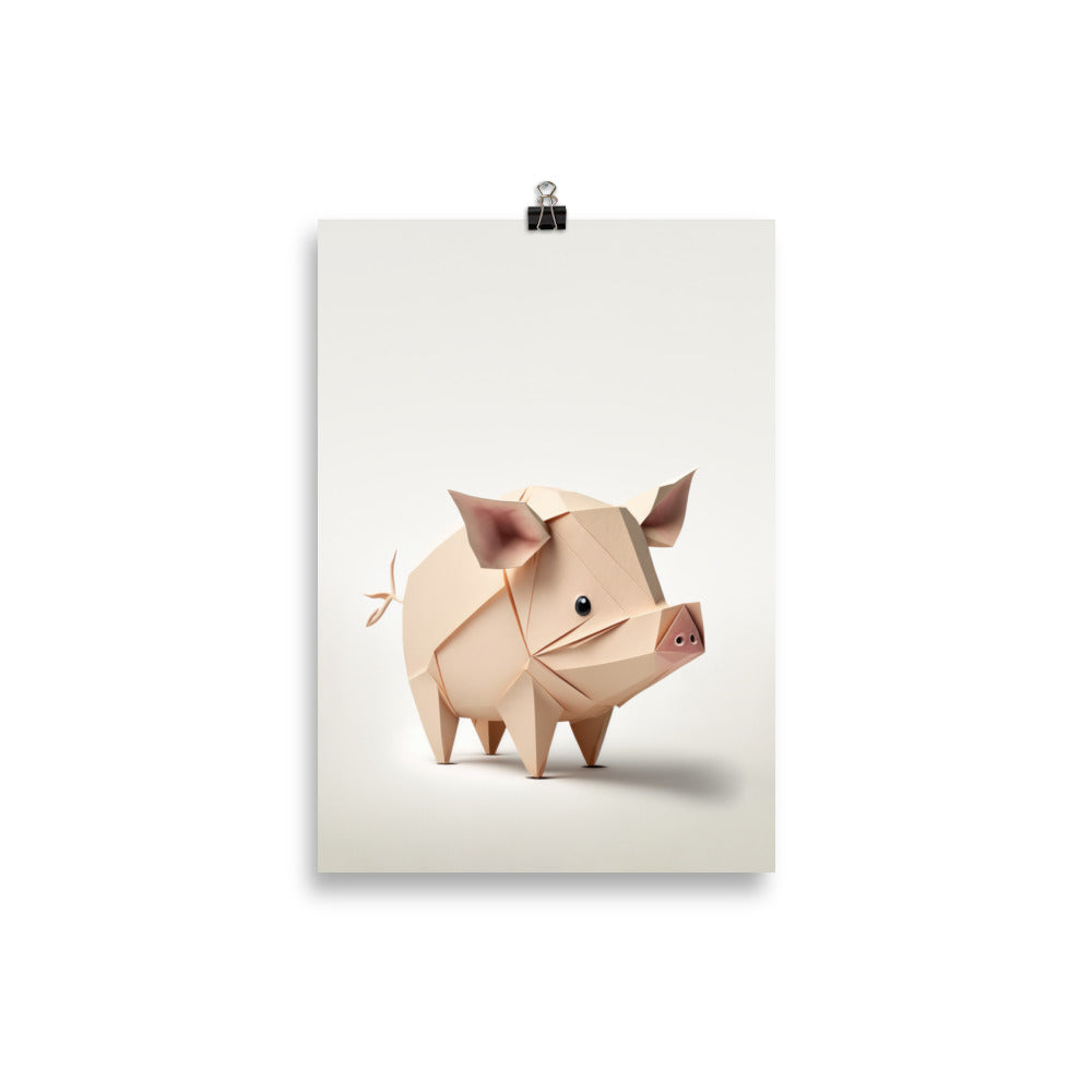 Bébé cochon en origami