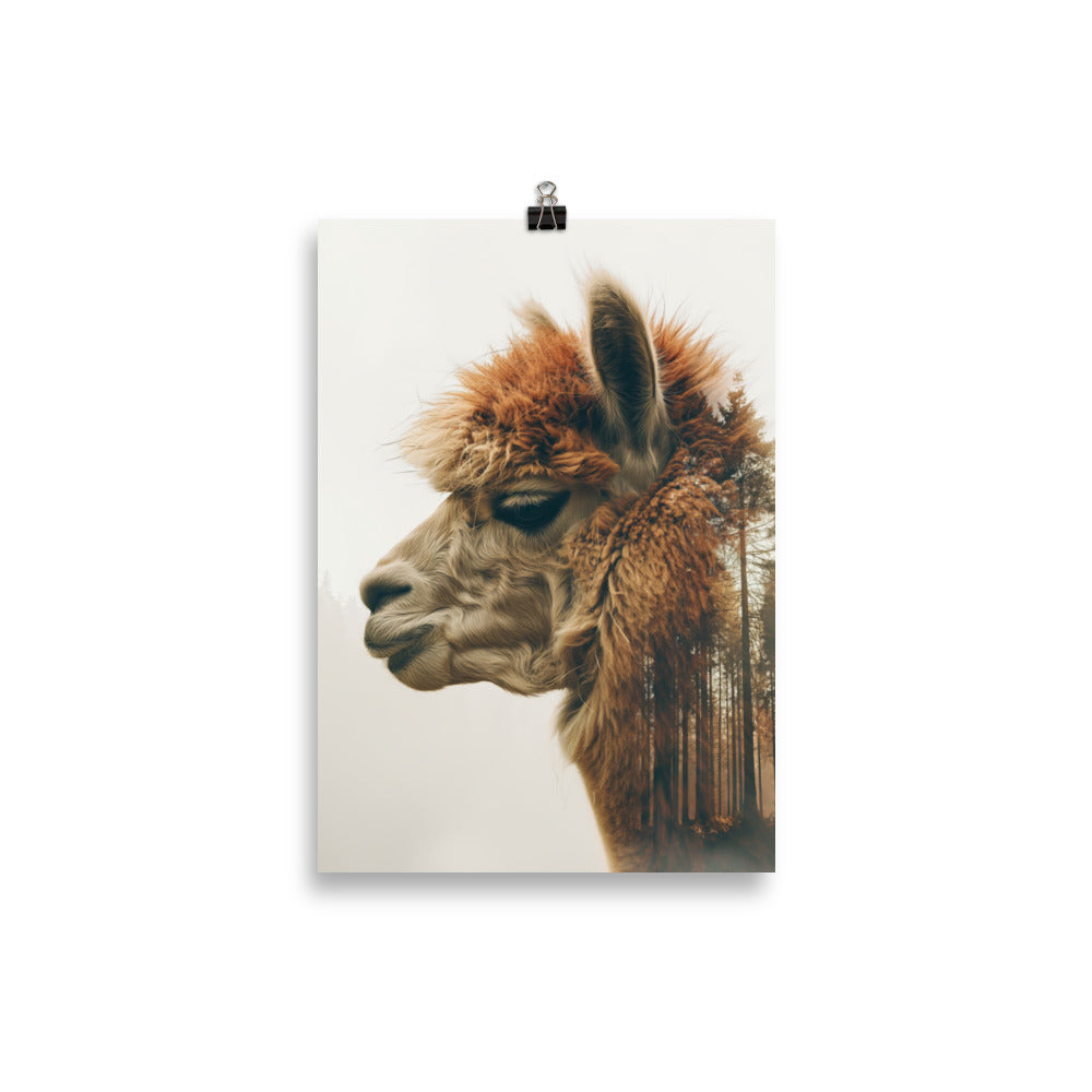 Double exposure alpaca nonhuman.art Buy high quality posters online