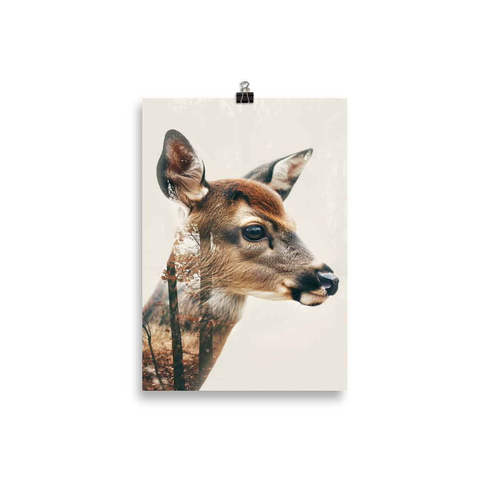 Double exposure of fawn