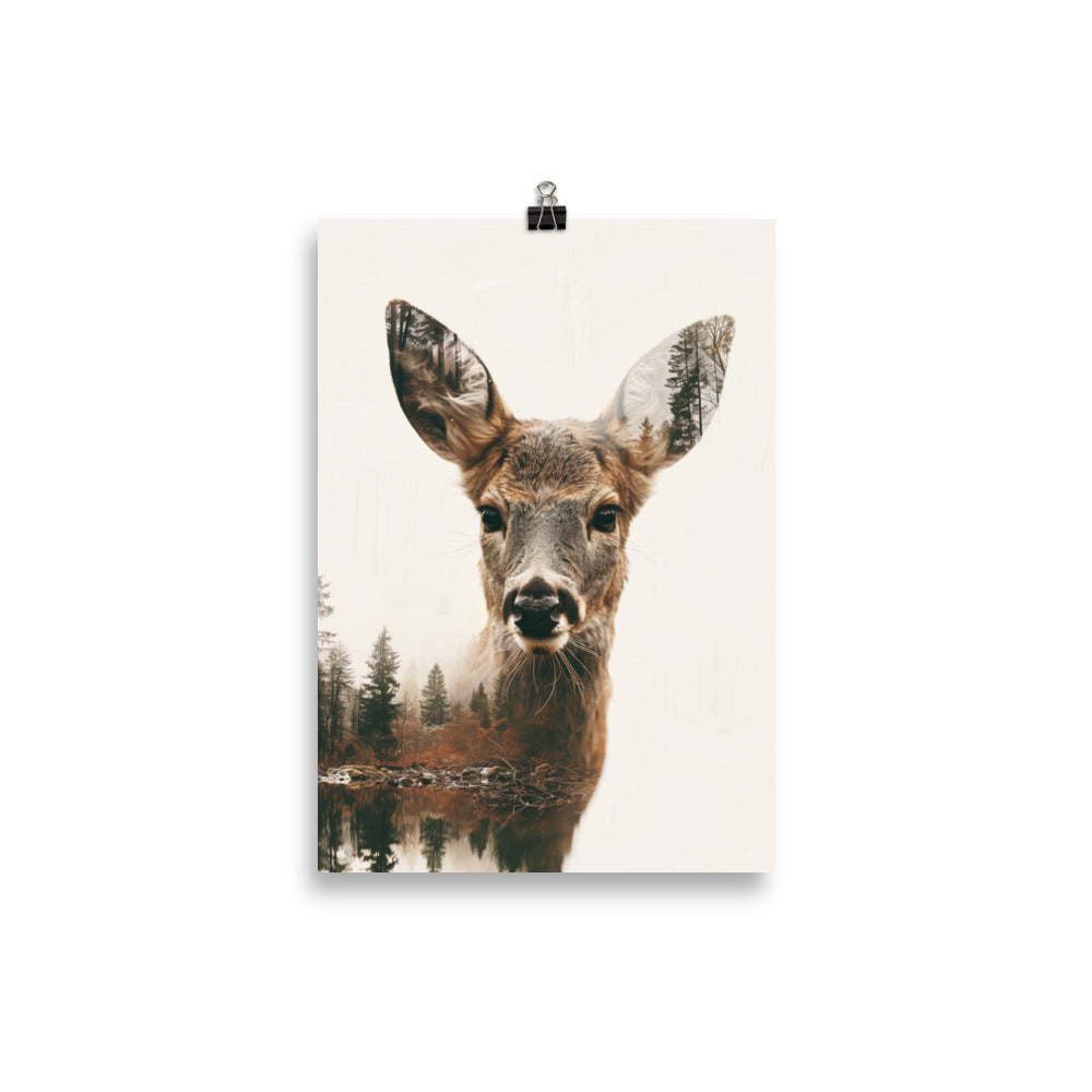 Double exposure deer