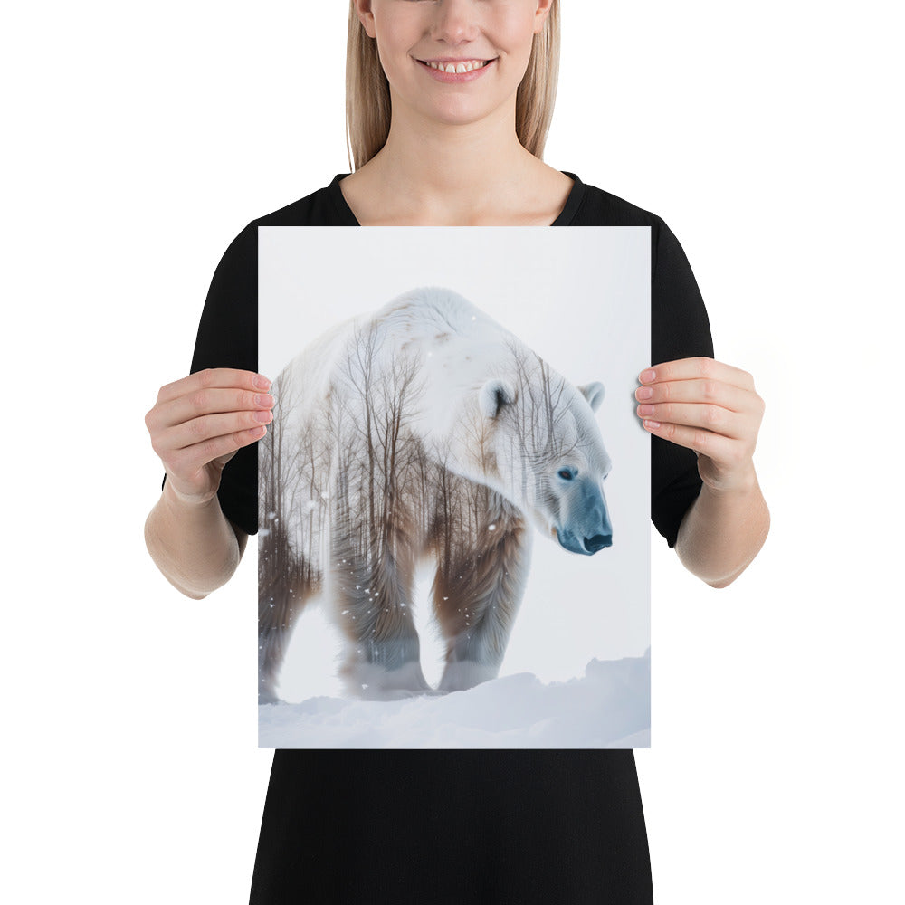 Double exposure polar bear