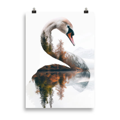 Double exposure swan