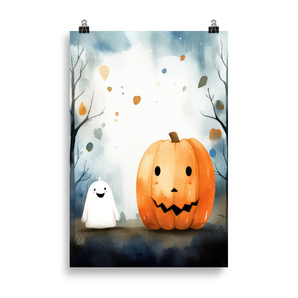 Ghost with pumpkin friend