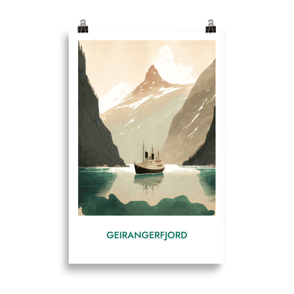 Geirangerfjord - avec écriture