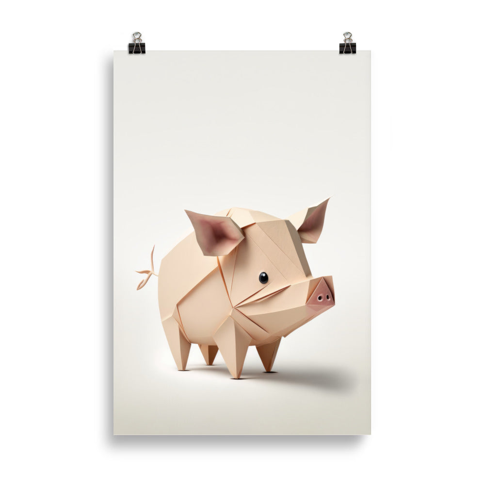 Bébé cochon en origami