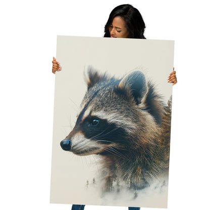 Double exposure raccoon