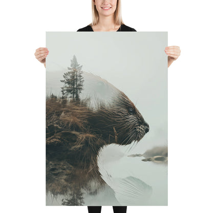 Double exposure of beavers