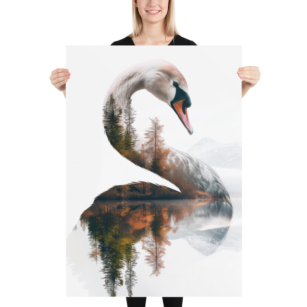 Double exposure swan