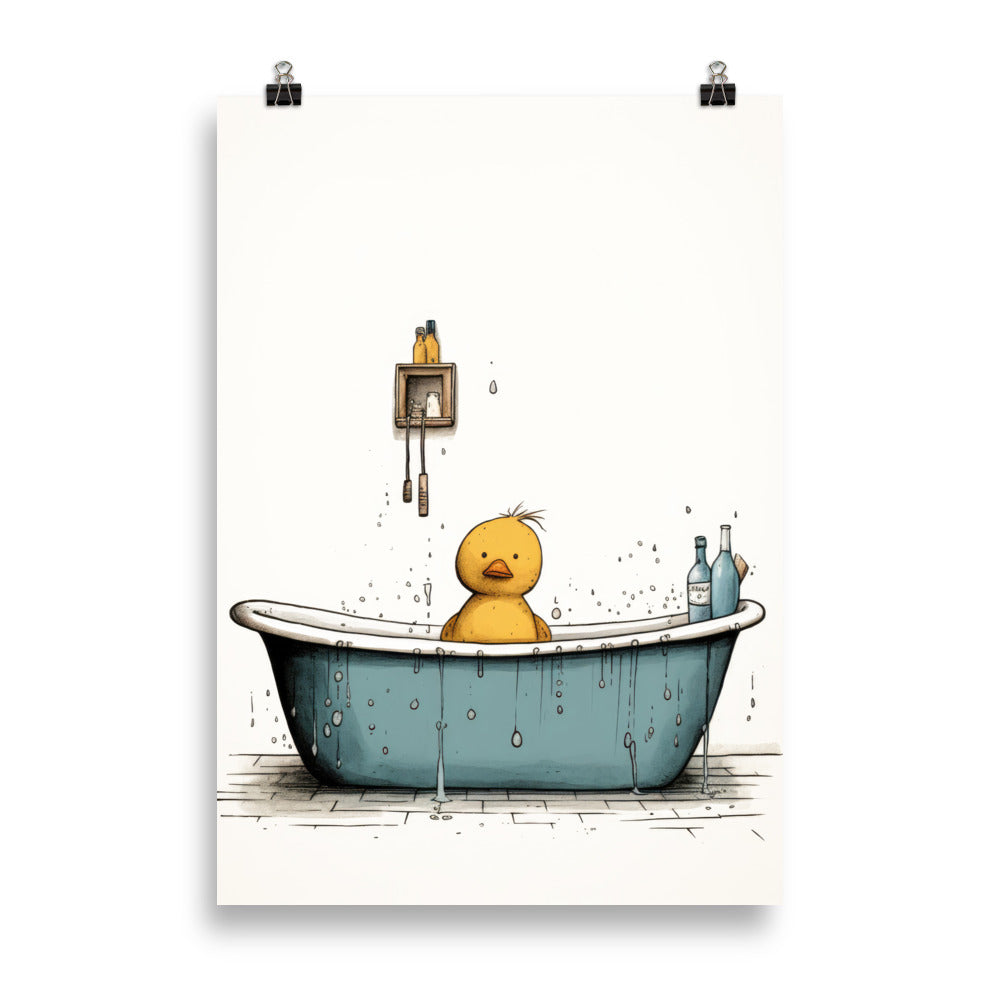 Canard en caoutchouc dans une baignoire
