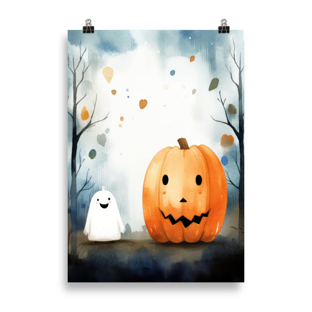 Ghost with pumpkin friend