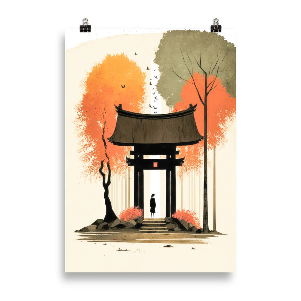 Shrine in the autumn forest