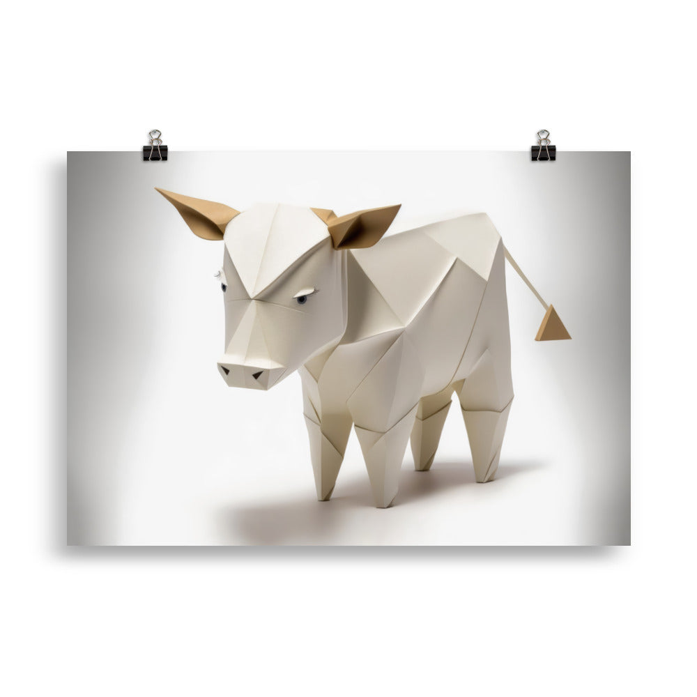 Bébé vache en origami
