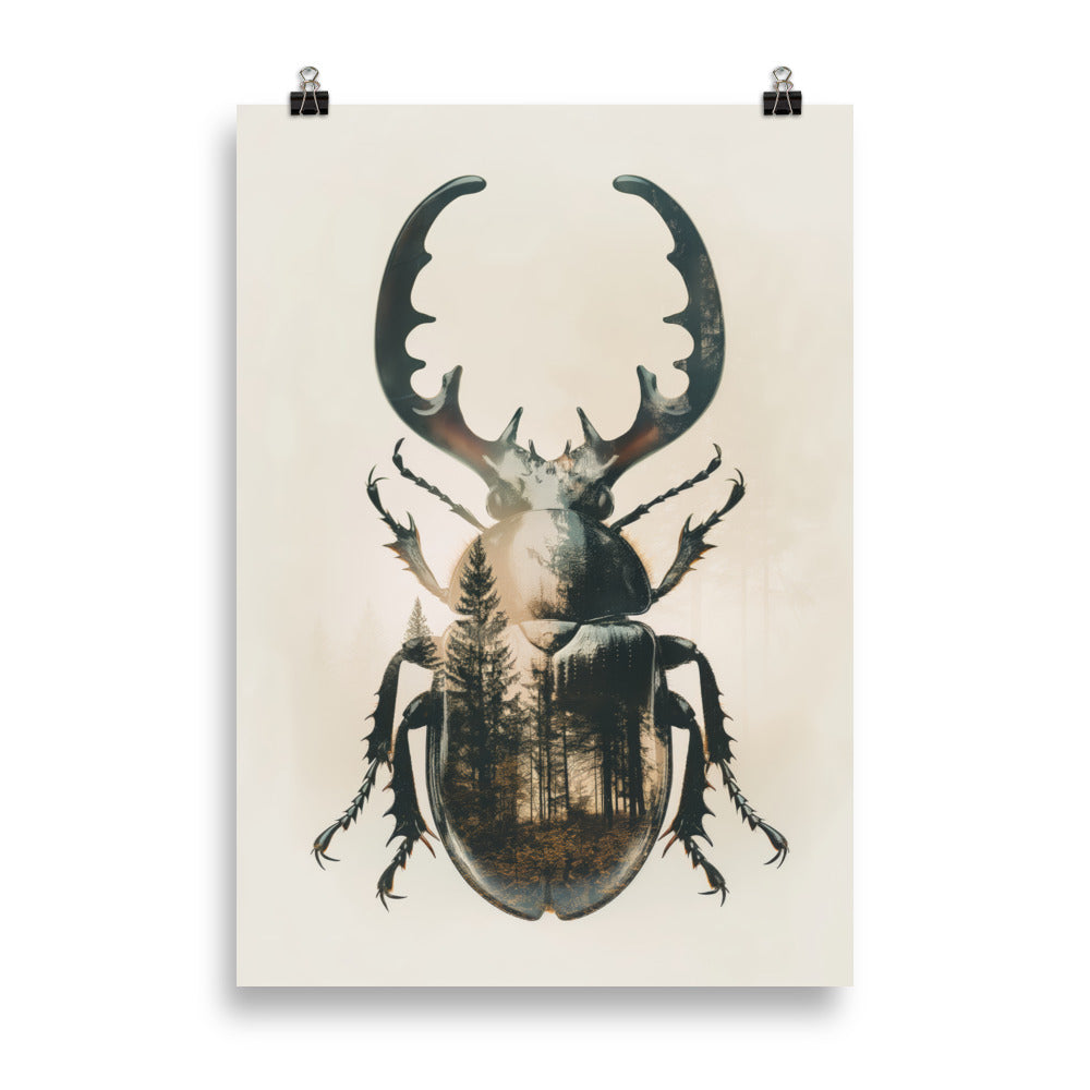 Double exposure stag beetle