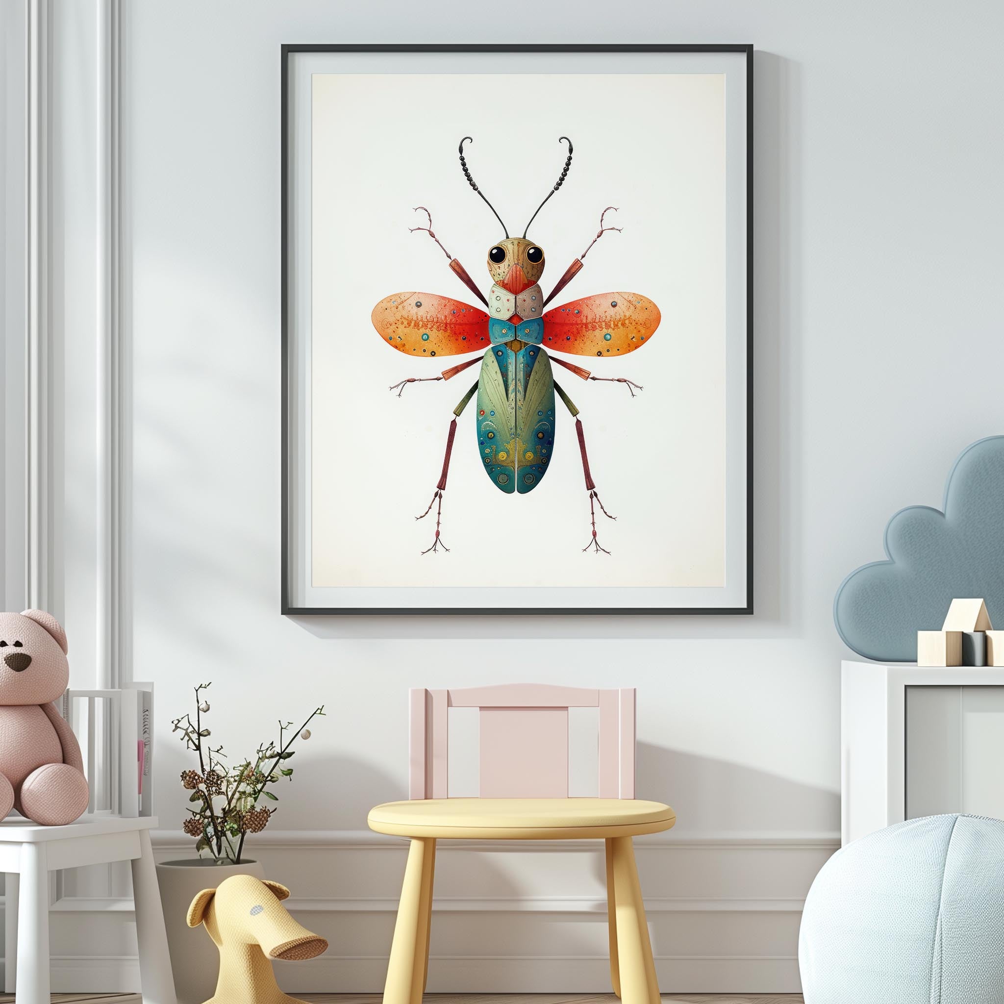 Farbenfrohe Insekten - 9 druckbare Bildvorlagen